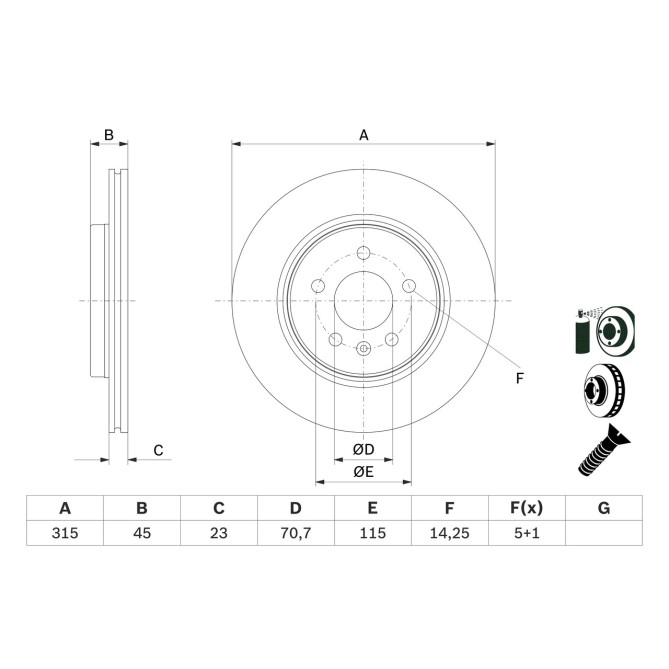 Disc frana BOSCH