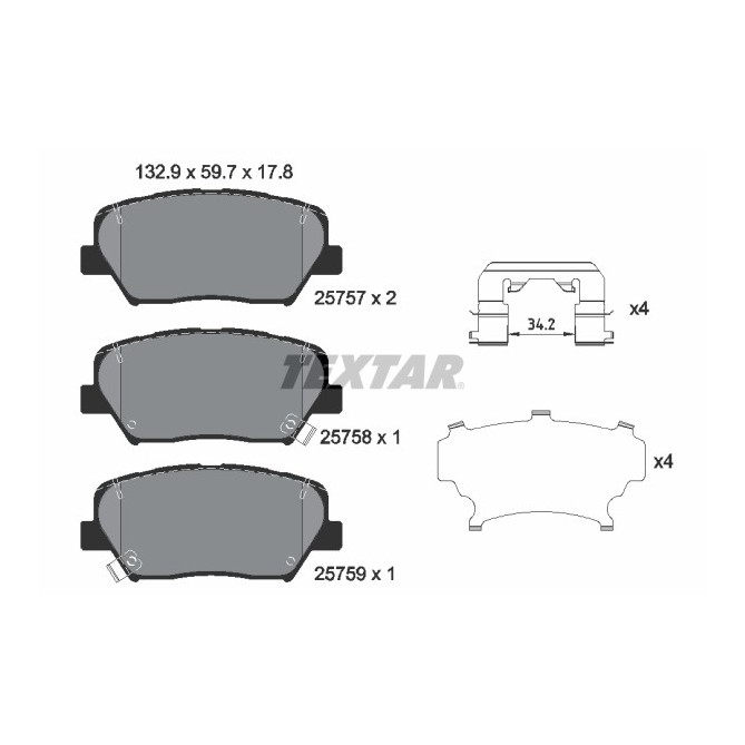 Set placute frana,frana disc TEXTAR