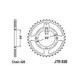 Roata dintata JT ZĘBATKI 49 dinti pinion spate pentru Yamaha, diametru interior 64.0 mm, spatiere gauri montare 80.0 mm, material otel