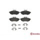 Set plăcuțe frână disc BREMBO Citroen C2 C3 față 123x53x19 mm fără senzor uzură cu accesorii șuruburi etrier Lucas