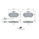 Set placute frana fata BOSCH AUDI A4 B5 B6 B7 SEAT EXEO VW PASSAT 69.7mm x 118.9mm x 19.3mm