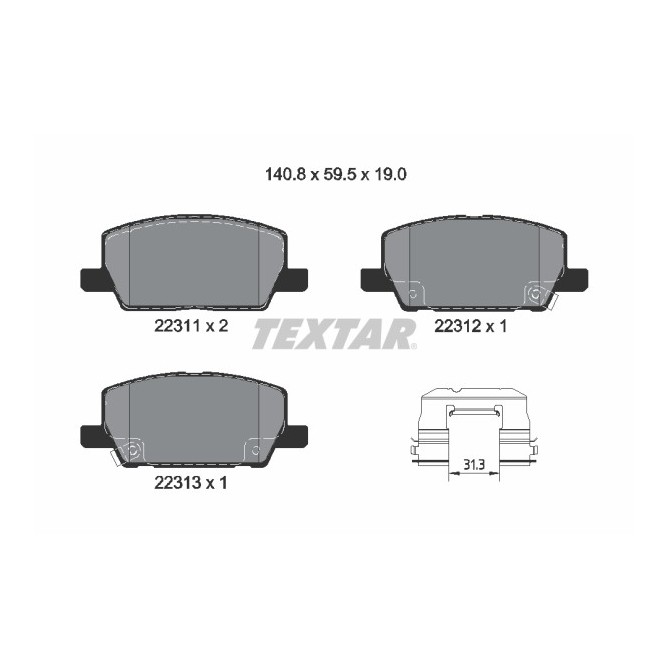 Set placute frana,frana disc TEXTAR