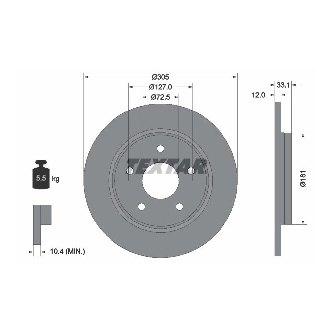 Disc frana TEXTAR