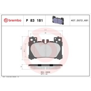 Set placute frana,frana disc BREMBO