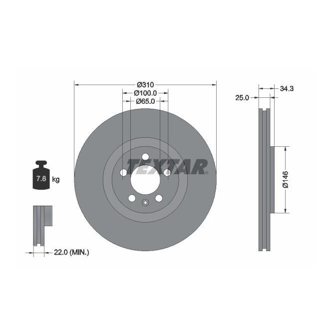 Disc frana TEXTAR