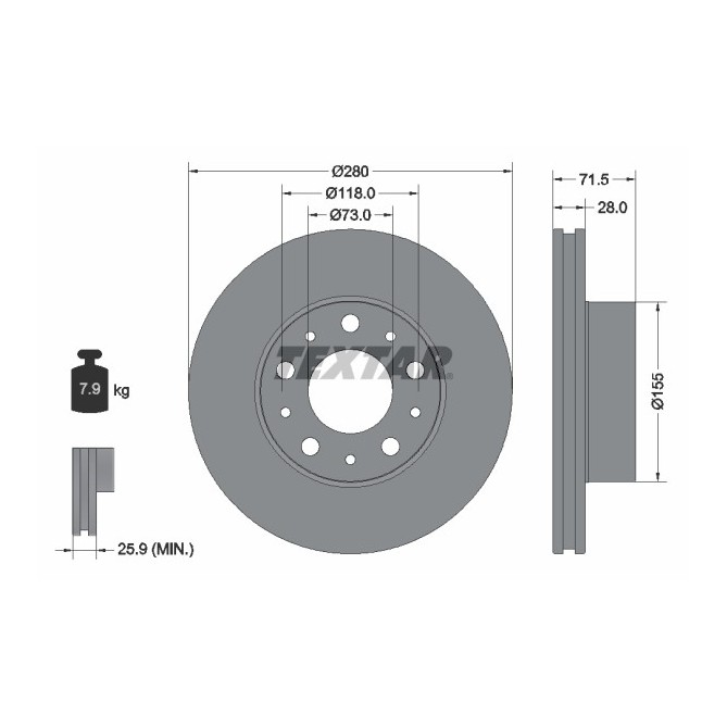 Disc frana TEXTAR