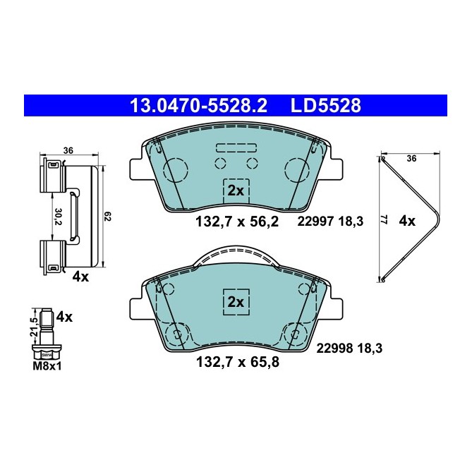 Set placute frana,frana disc ATE