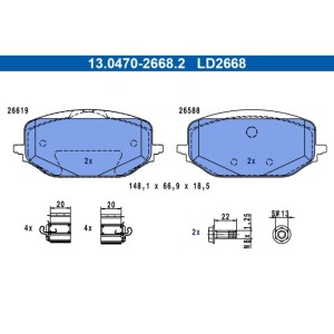 Set placute frana,frana disc ATE