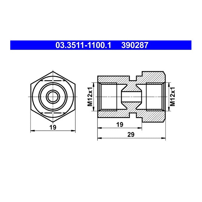 Adaptor, conducte frana ATE