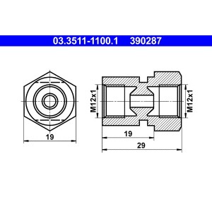 Adaptor, conducte frana ATE