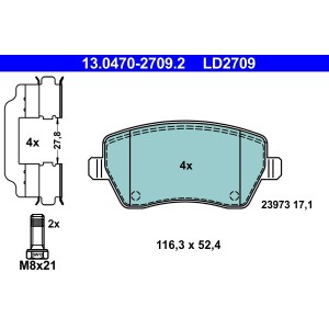 Set placute frana,frana disc ATE