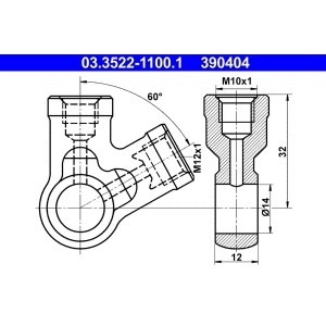 Adaptor, conducte frana ATE