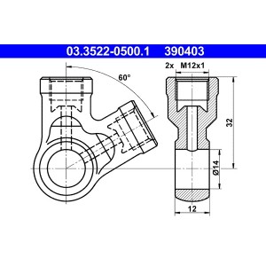 Adaptor, conducte frana ATE