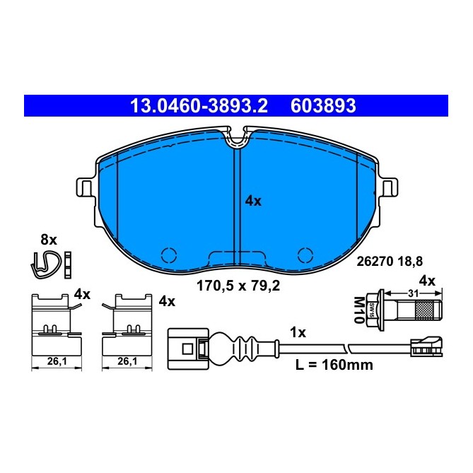 Set placute frana,frana disc ATE