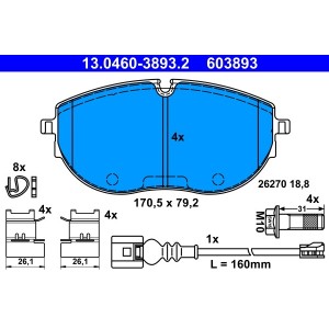 Set placute frana,frana disc ATE