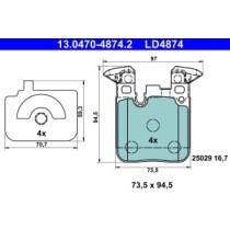 Set placute frana,frana disc ATE