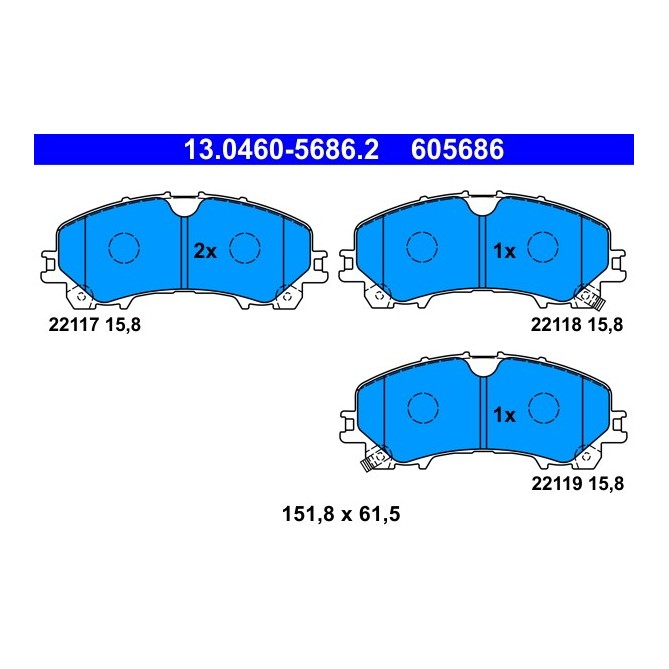 Set placute frana,frana disc ATE