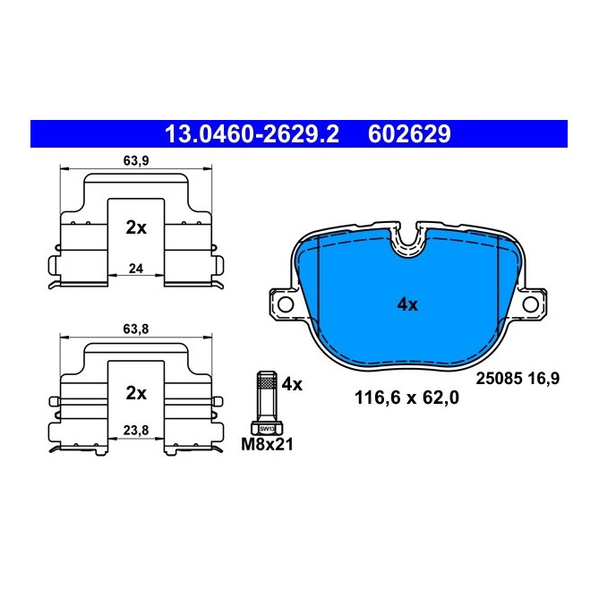 Set placute frana,frana disc ATE