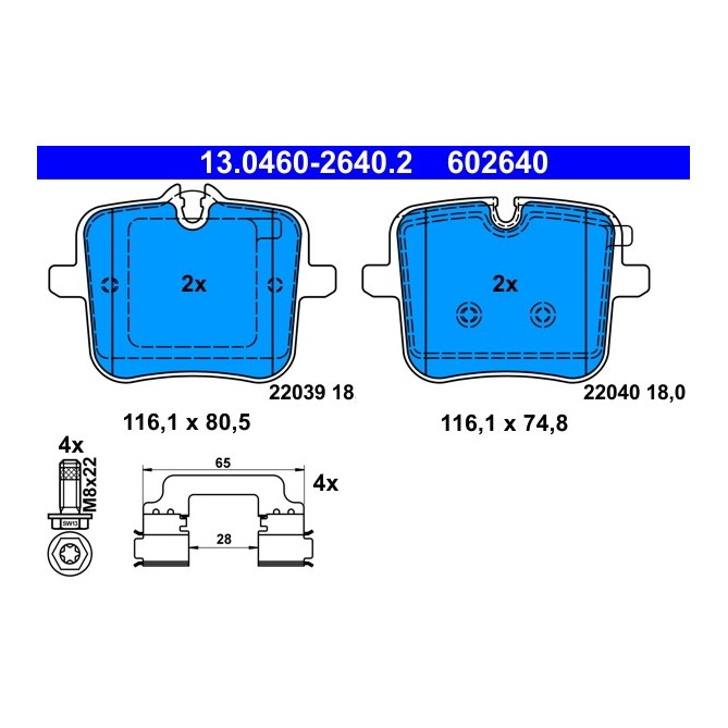 Set placute frana,frana disc ATE