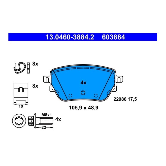 Set placute frana,frana disc ATE