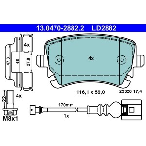 Set placute frana,frana disc ATE