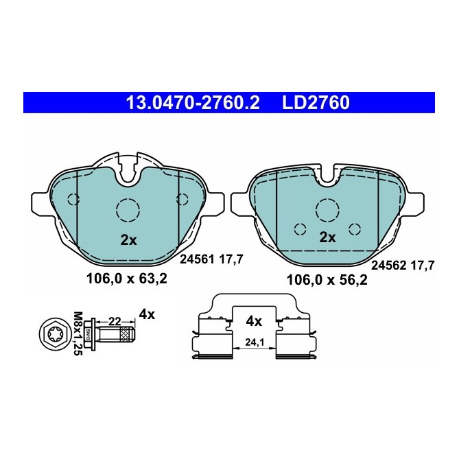 Set placute frana,frana disc ATE