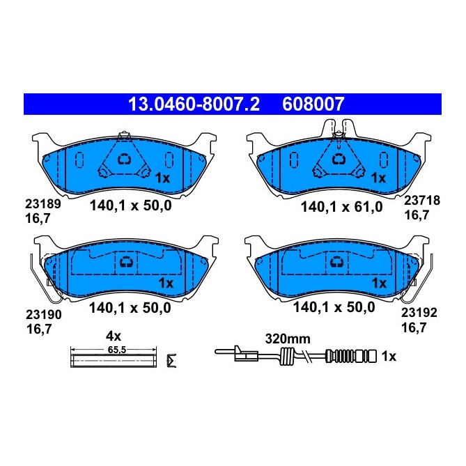 Set placute frana,frana disc ATE