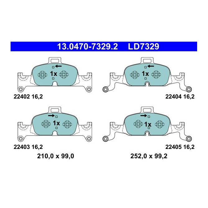 Set placute frana,frana disc ATE