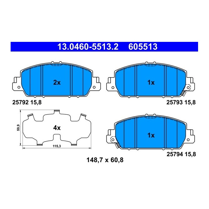 Set placute frana,frana disc ATE