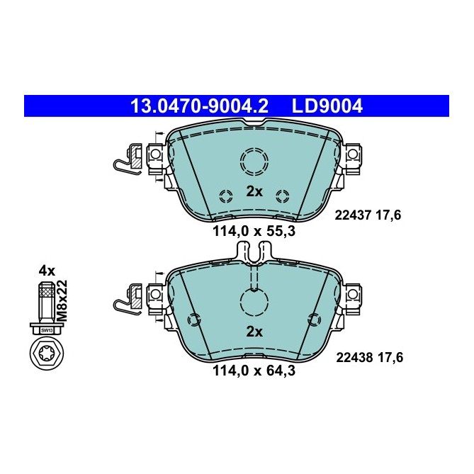 Set placute frana,frana disc ATE