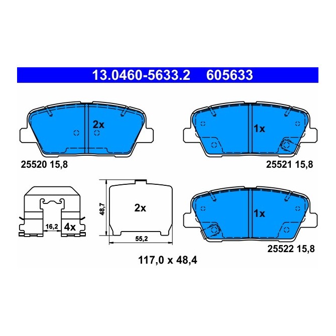 Set placute frana,frana disc ATE