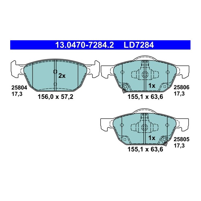 Set placute frana,frana disc ATE