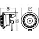 Claxon HELLA 12V 66W 123mm 125mm 85mm 135mm 118dB Ton Puternic Rosu/Negru ECE-R28