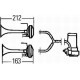 Claxon HELLA Fanfare Electro-pneumatic 12V 780-840Hz 118dB Bitonal 240W ECE 3PB003 001-651