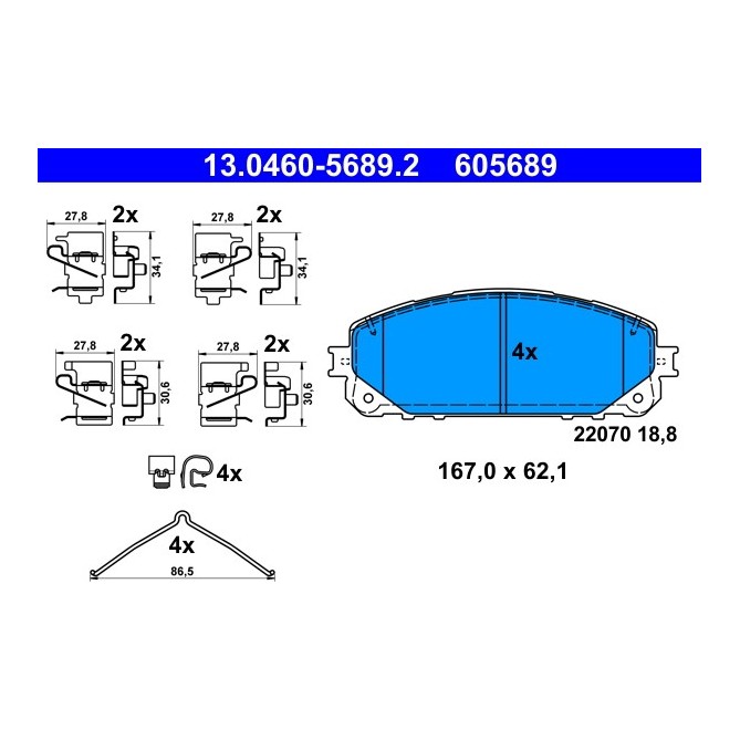 Set placute frana,frana disc ATE