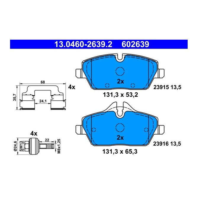 Set placute frana,frana disc ATE