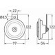 Claxon HELLA 24V 72W 112mm 335Hz 116dB Gri 129mm -40°C 60°C 53mm IPX9K IPX4K ECE-R28