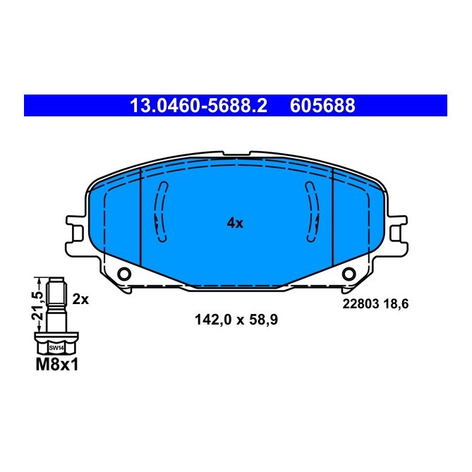 Set placute frana,frana disc ATE