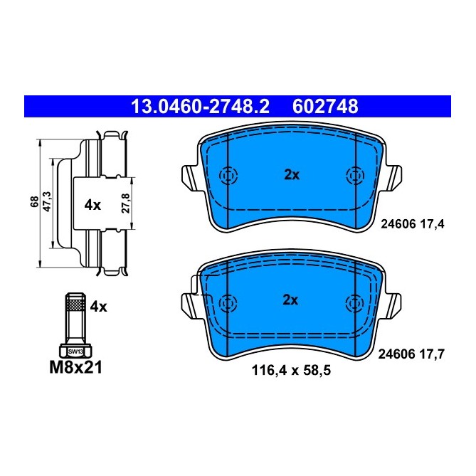 Set placute frana,frana disc ATE