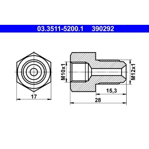 Adaptor, conducte frana ATE