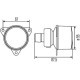 Lampă ceaţă spate HELLA DAF EvoBus MAN NEOPLAN diametru 55mm lungime 88mm montare dreapta stânga bec P21W 12V/24V ECE-R38 roşu halogen