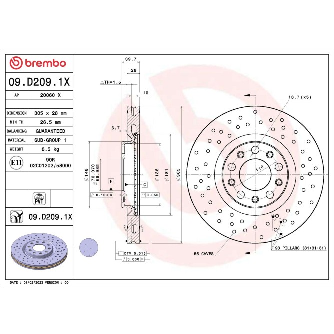 Disc frana BREMBO