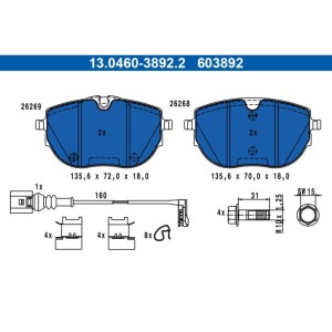 Set placute frana,frana disc ATE