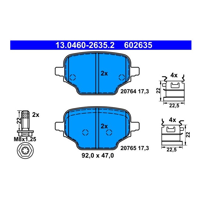 Set placute frana,frana disc ATE