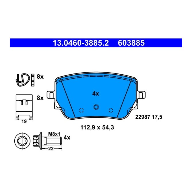 Set placute frana,frana disc ATE