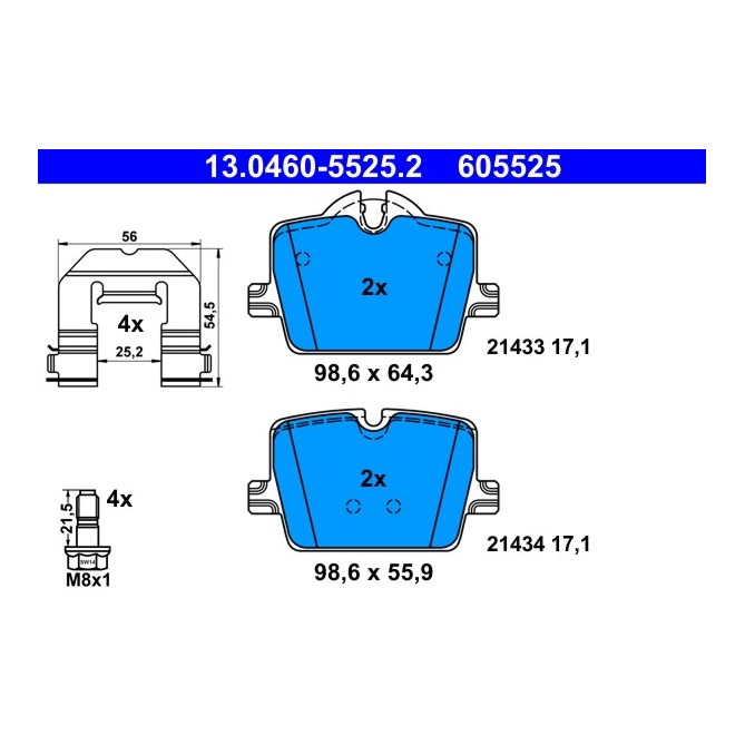 Set placute frana,frana disc ATE