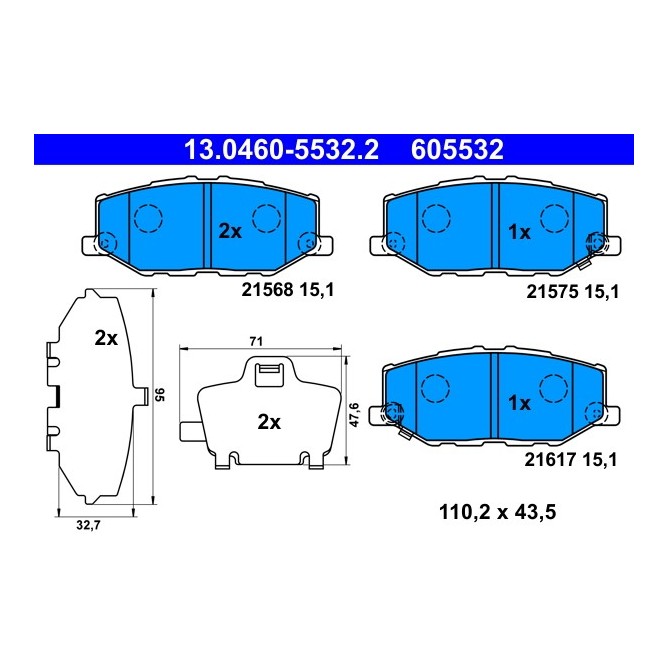 Set placute frana,frana disc ATE