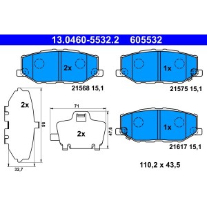 Set placute frana,frana disc ATE