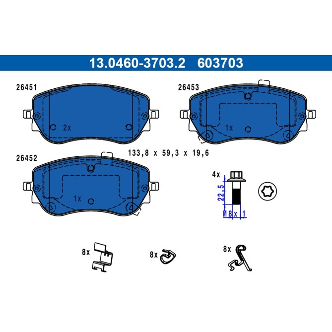 Set placute frana,frana disc ATE