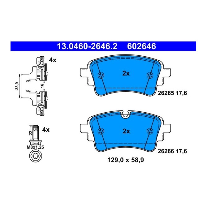 Set placute frana,frana disc ATE